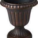 Arcadia Garden Products PL10CP Classic Traditional Plastic Urn Planter Indoor/Outdoor, 15" x 13", Brushed Copper