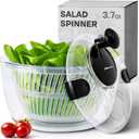 Joined Salad Spinner with Drain, Bowl, and Colander - Quick and Easy Multi-Use Lettuce Spinner, Vegetable Dryer, Fruit Washer, Pasta and Fries Spinner - 3.7 Qt