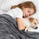 Waterproof Dog Blanket for Couch  Double Sided Washable Cat Puppy Blanket, Durable Furniture Protector for Dogs and Cats, Grey L(6050)"