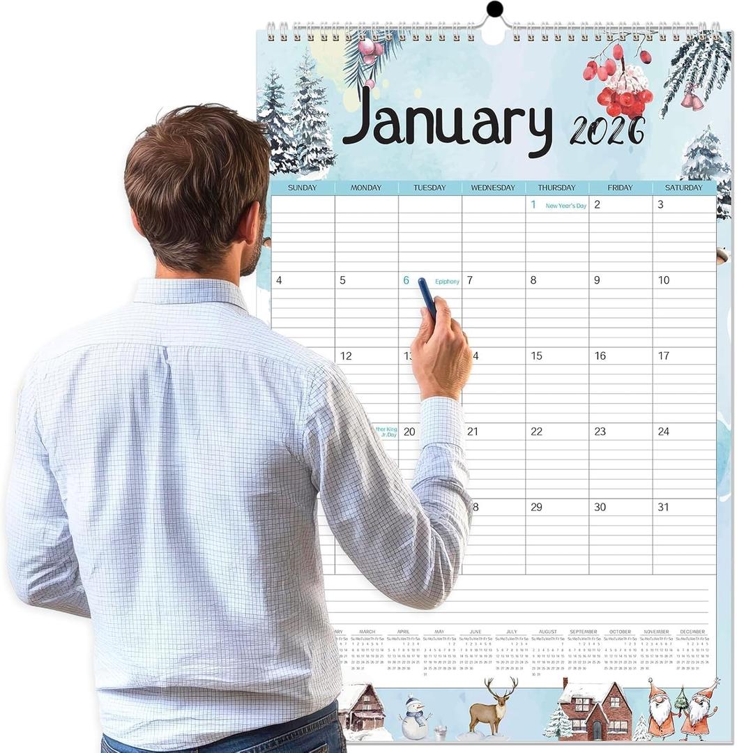 GuassLee Extra Large Wall Calendar 2026,36"x 24" Vertical Jumbo Hanging Wall Planner, 24-Month Aesthetic Large Calendar Jan. 2026 to Dec. 2027 with Thick Paper Watercolor Design for Easy Organizing