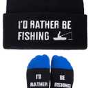 GOAUS Fishing Hunting Camping Gifts Funny Hat and Socks, Gifts for Men Boys Dad Son Husband Boyfriend Grandpa