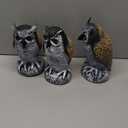 3-Pack Owl Decoys for Bird Deterrent - Weatherproof Bird Repellent Devices for Outdoor Use - Plastic Owls to Scare Birds Away and Control Garden Pests