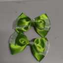 2PC Green Fairy Hair Bow Clips for Girls Women 4 Inch Toddler Princess Accessories