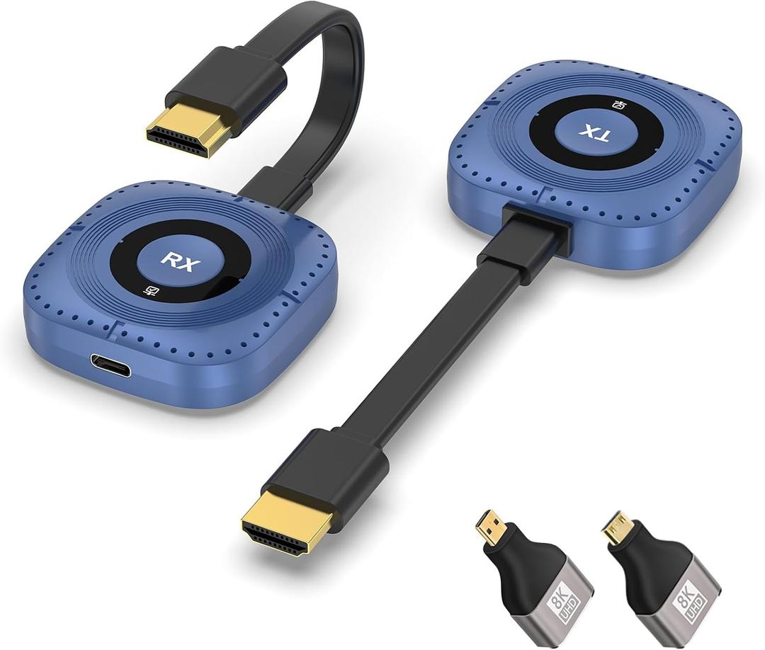 Wireless HDMI Transmitter and Receiver 4K Decode 165FT/50M, HDMI Wireless Transmitter and Receiver Native 1080P Output Video and Audio to Monitor/TV/Projector from Laptop/TV Box Inalambrico