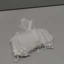 50pcs Organza Drawstring Bags 9x7cm Small Sheer Mesh Pouches Mini Candy Bags for Small Presents Earrings Bracelet Jewelry Packing Snacks Christmas Wedding Party Favor, White