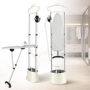 Standing Garment Steamer Professional Steamer for Clothes 25s Fast Heat-up with Rotating Ironing Head 1.6L/54 fl.oz Water Tank, Self-cleaning Function, Foldable Ironing Board, Ironing Gloves (White)