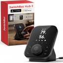 SwitchBot Hub 3 (3rd Gen), Smart Home Hub with 2.4" IPS Screen & Knob Control, WiFi Thermometer Hygrometer, IR Remote (Matter/Bluetooth 200m), Alexa/Google/Apple Home Compatible (Black)