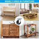 PATIKIL 1.5" Plate Swivel Caster Wheels, 4 Pcs Silent Fixed Plate Casters with M4 Screws Load Capacity 132Lbs for Furniture Cart Trolley, Black(1 with Brake, 1 Without Brake)