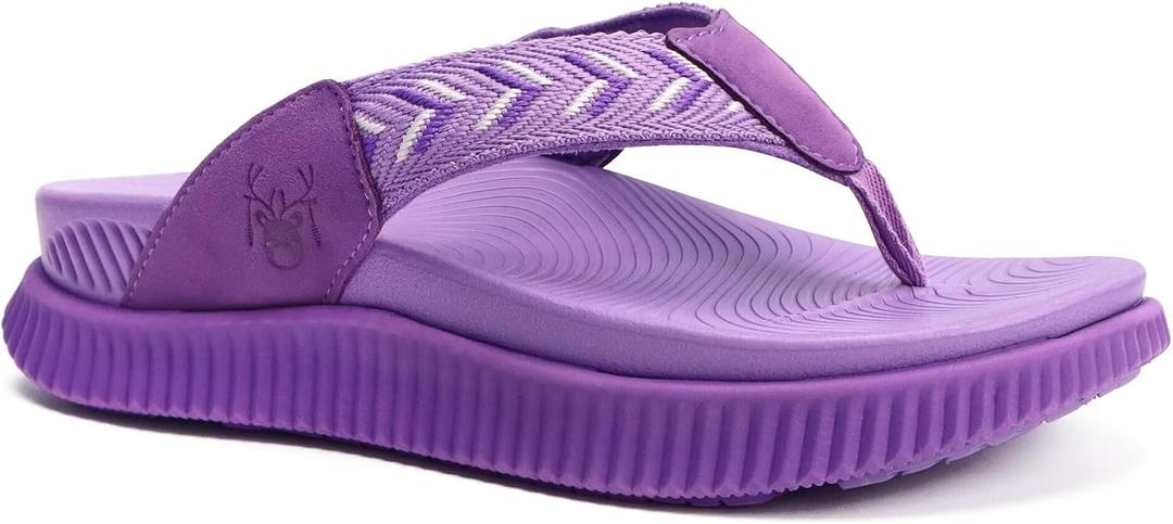 KuaiLu Womens Fashion Orthotic Flip Flops Ladies Athletic Thick Cushion Recovery Thong Sandals Slip On Memory Foam Walking Sandles With Comfortable Plantar Fasciitis Arch Support