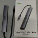 Acer 5 in 1 USB C Hub with 4K HDMI, 100W Power Delivery, 3 USB A Data Ports, USB C to HDMI Multiport Adapter for Laptop, PC, Tablet, MacBook Air, iPad Air, iMac, iPhone 15/16 Pro/Pro Max