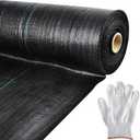 Mupera 3x300FT Weed Barrier Fabric - 3.8oz Pro Grade, Black Ground Cover, UV-Resistant Woven PP Fabric for Driveway/Garden, Commercial Strength, No Weeds