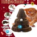 Soulchen Christmas Tree Magic Organ Cat Scratching Board, Combinable Cat Toy, Interactive Cardboard Kitty Scratcher with Bell Ball, Durable Foldable Accordion Scratch Pad, Exercise for Indoor