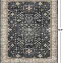 Boho Black Rug for Living Room - Washable 10x12 Area Rug, Dining Room Rugs for Under Table, Soft Low Pile Carpet for Bedroom - Farmhouse Decor, Non-Slip & Stain Resistance