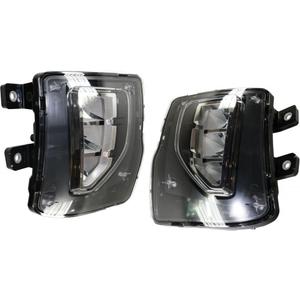 KarParts360 For Chevy Silverado 1500 2016 2017 2018 Fog Light LED Pair Driver and Passenger Side For 84000613, 84000614 | GM2592315, GM2593315
