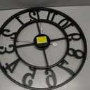 Large Wall Clock, Silent Battery Operated Metal Clock - Black, Size 20"