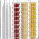 Sliner Acrylic Wall Mount Portion Sauce Cup Lid Organizer, 4 Compartment Clear Disposable Cup Holder for Storage in Restaurant, Kitchen, Cafes, Includes Screws and Anti-slip Pads, Fits 1/1.5/2 oz Cups