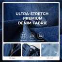 Women's Wide Leg Jeans High Waisted Baggy Straight Leg Loose Stretchy Casual Denim Pants (M)