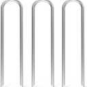 MySit 12 Inch 50 Pack Heavy Duty U Shaped Garden Stakes, 11 Gauge Galvanized Fence Stakes Landscape Staples Metal Yard Stakes for Ground, Drip Hose, Inflatables, Outdoor Decorations