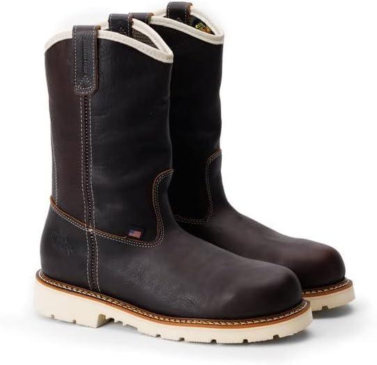 Thorogood American Heritage 11 Steel Toe Wellington Boots for Men - Premium Full-Grain Leather, Slip-Resistant Heel Outsole and Comfort Insole (10, Briar Pitstop)
