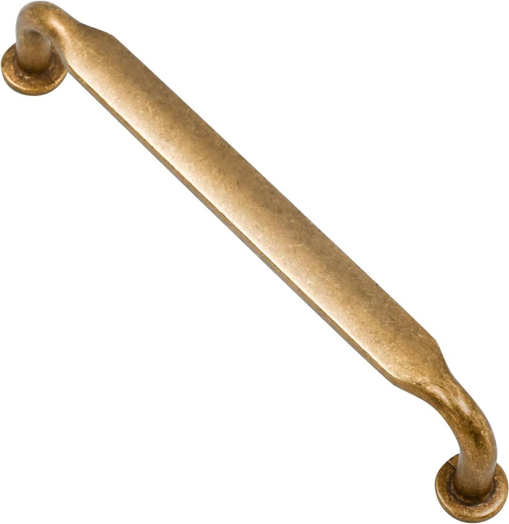 Alzassbg 10 Pack Antique Brass Cabinet Handles, 5 Inch(128mm) Hole Centers Arch Modern Cabinet Pulls Kitchen Cabinets Hardware for Cabinets and Drawers AL3503AB (5" Hole Center)