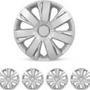 WOLFSTORM 4-Pack 15 Inches Wheel Cover Hubcaps Replacement, Silver