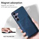 CCSmall Case for Samsung Galaxy S25 Detachable Magnetic Wallet with Card Holder, Retro PU Leather Phone Case Cover with Card Slots for Samsung Galaxy S25 [2 in 1] Blue