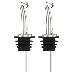 Axe Sickle 2 Pcs Oil Spout Liquor Bottle Pourer Spouts Stainless Steel Speed Pour Spouts Olive Oil Dispenser Spout for About 3/4" Bottle Mouth, with Flip Top