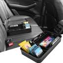 Keketuohai Car Armrest Extra Storage Box,Center Console Organizer,Dash Mount Phone Holder,Auto Rear Middle Seat Tray, Car Small Caddy for Key,Sunglass,Wallets (Black)