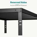 OLIXIS Queen Metal Platform Bed Frame - 14in High Heavy Duty Mattress Foundation with Storage Space, No Box Spring Needed, Sturdy Steel Slat Support, Easy Assembly, Black