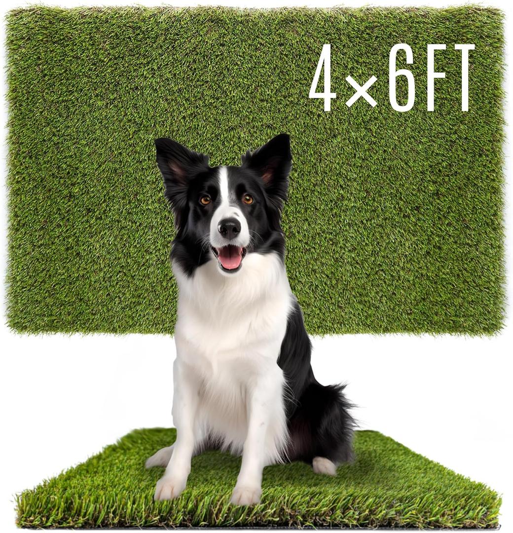 SUNTURF Dog Grass Pads 4 x 6 FT Artificial Grass Pee Pads for Dogs Potty Fake Grass Rug Turf Mat for Dogs Training Indoor Outdoor Garden Lawn Artificial Grass Rug