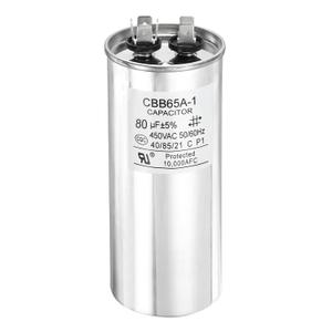 MECCANIXITY 1 Pcs CBB65 Capacitor, 80uF 450V Run Round Capacitor for AC Electric Motor Start HVAC Compressor Generator Air Condenser Straight Cool Heat Pump