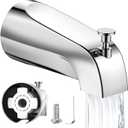 Tub Spout with Diverter  Slip-Fit Bathtub Faucet Spout Replacement, 1/2 Copper Pipe Connection, Easy to Install, Universal for Bathroom Shower (Chrome)