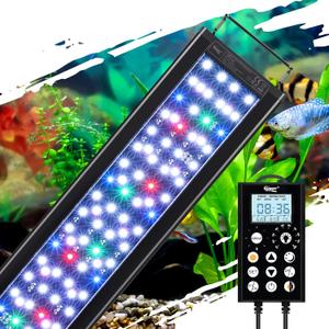 hygger 38W Aquarium Light, 24/7 & DIY Mode Fish Tank Light with Timer, IP68 Waterproof Full Spectrum, 8 Colors, 10 Brightness Day & Night Cycle Memory Function for 29-35 Inch Tank