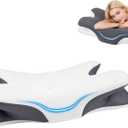 Vipfree Cervical Support Pillow, Cervical Pillow for Neck Pain Relief, Orthopedic Neck Pillow, Cervical Neck Pillow for Sleeping, Contour Pillow Orthopedic Pillow for Back Stomach Sleepers (White)