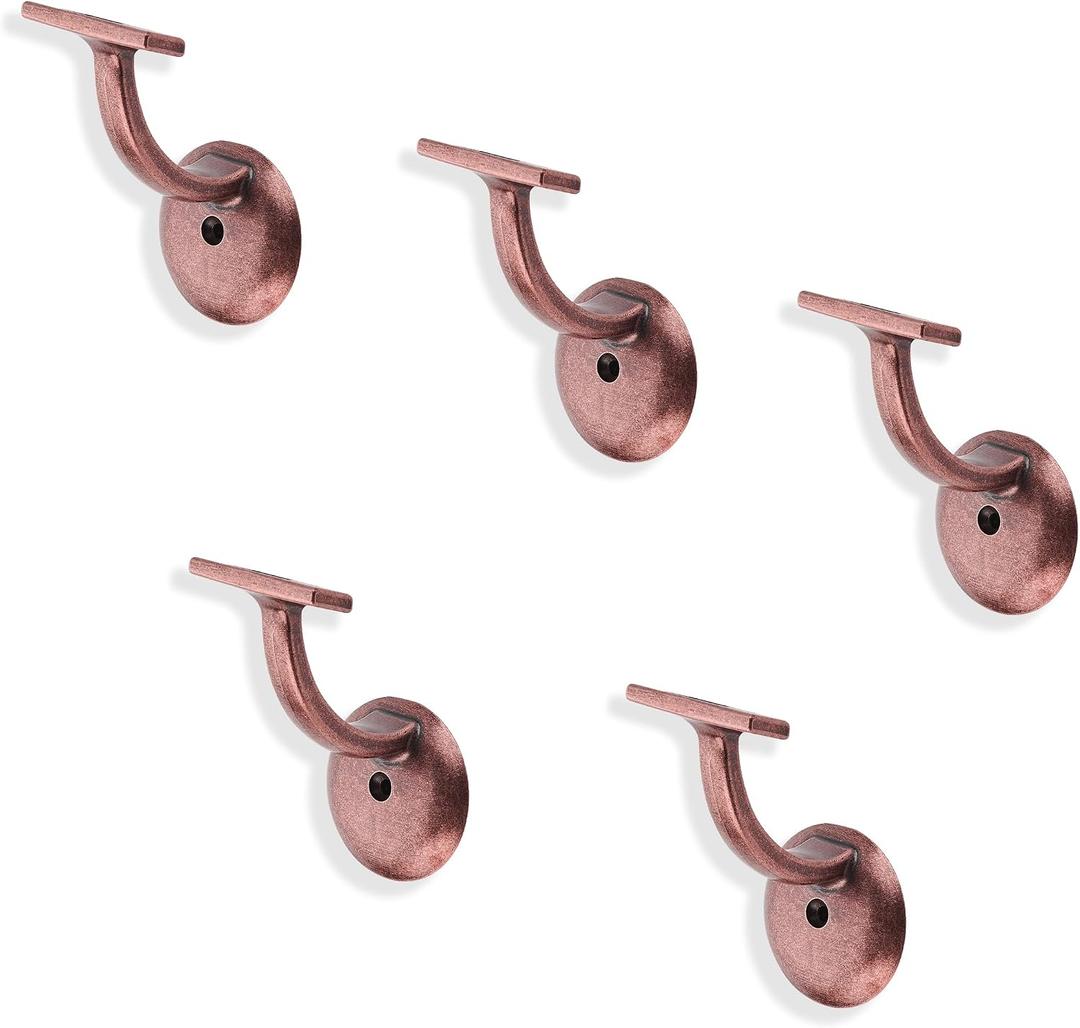 5 Pack Antique Copper Handrail Stair Brackets Stair Heavy Duty Stair Brackets Support Handrail Brackets for Stairways