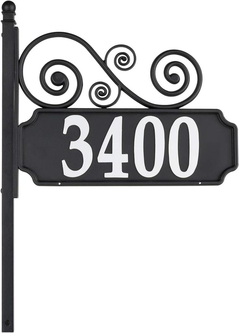 Nite Bright Scroll Reflective Address Post Sign