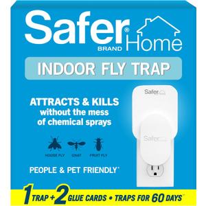 Safer Home Indoor Plug-In Fly Trap - SH502 - Effective Fruit Fly Traps for Indoors, Gnat Traps for House Indoor, 400 Sq Ft Protection - Style: 1 Device + 2 Glue Cards