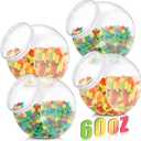 4 Pcs 60 oz Plastic Candy Jar with Lid for Candy Buffet Large Storage Jar Clear Food Storage Canisters Kitchen Countertop Container for Cookies Snacks Indoor Outdoor