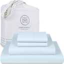 Threadmill Supima King Size Sheets, 1200 Thread Count, 4 Piece American Luxury Bed Sheets for King Mattress, 5 Star Hotel Quality Cotton Sheets with Elasticized Extra Deep Pocket, Light Blue
