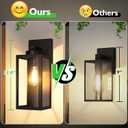 Outdoor Wall Light Fixtures, Exterior Waterproof Wall Lanterns, Porch Sconces Lighting with E26 Sockets & Glass Shades, Modern Matte Black Outside Lights for Patio Front Door Entryway Garage, 2-Pack, 12.8inch