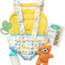 Melissa & Doug Mine to Love Carrier Play Set for Baby Dolls with Toy Bear, Bottle, Rattle, Activity Card