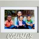 Juvale 4x6 and 5x7 Cousins Picture Frame, Cousins Word Attachment, White Beveled Mat (9x0.5x7.1 In, Gray)