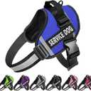 JSXD Dog Harness,No-Pull Service Dog Harness with Handle Adjustable Outdoor Pet Dog Vest 3M Reflective Nylon Material Vest for Breeds,Easy Control for Large Dogs (Blue)