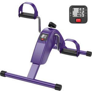 Under Desk Bike Pedal Exerciser for Arms and Legs | Foldable Mini Exercise Bike with LCD Display for Home and Office