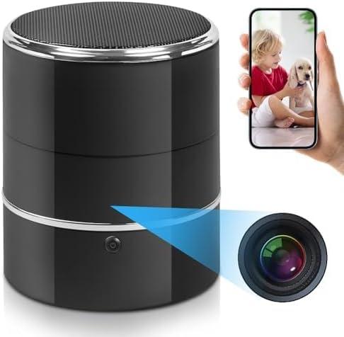 SOPKVL Bluetooth Speaker Camera - HD 1080P Wireless Camera - WiFi Camera with 240 Ultra Wide Angle Lens - Supports WiFi Bluetooth connectivity. (Black)