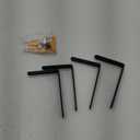  4 Pcs L Brackets for Shelves, Heavy Duty Stainless Steel L Shaped Bracket, Decorative Corner Brace Joint Right Angle Bracket Wall Hanging with Screws, 5 x 3 Inch, Black
