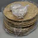 20 Pcs 12 Inch Round Woven Placemats with 20pcs Pearl Napkin RingsRattan Placemats Bulk Boho Woven Chargers Natural Water Hyacinth Place Mat for Wedding Party, Dinner Table