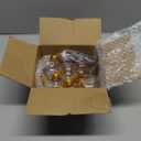 Kajaia 12 Pcs Christmas Booze Balls Xmas Fillable Tree Ornaments with Buffalo Plaid Ribbon Stickers Clear Plastic Ornaments Pendant for Holiday Party(Booze Ball,50ml)