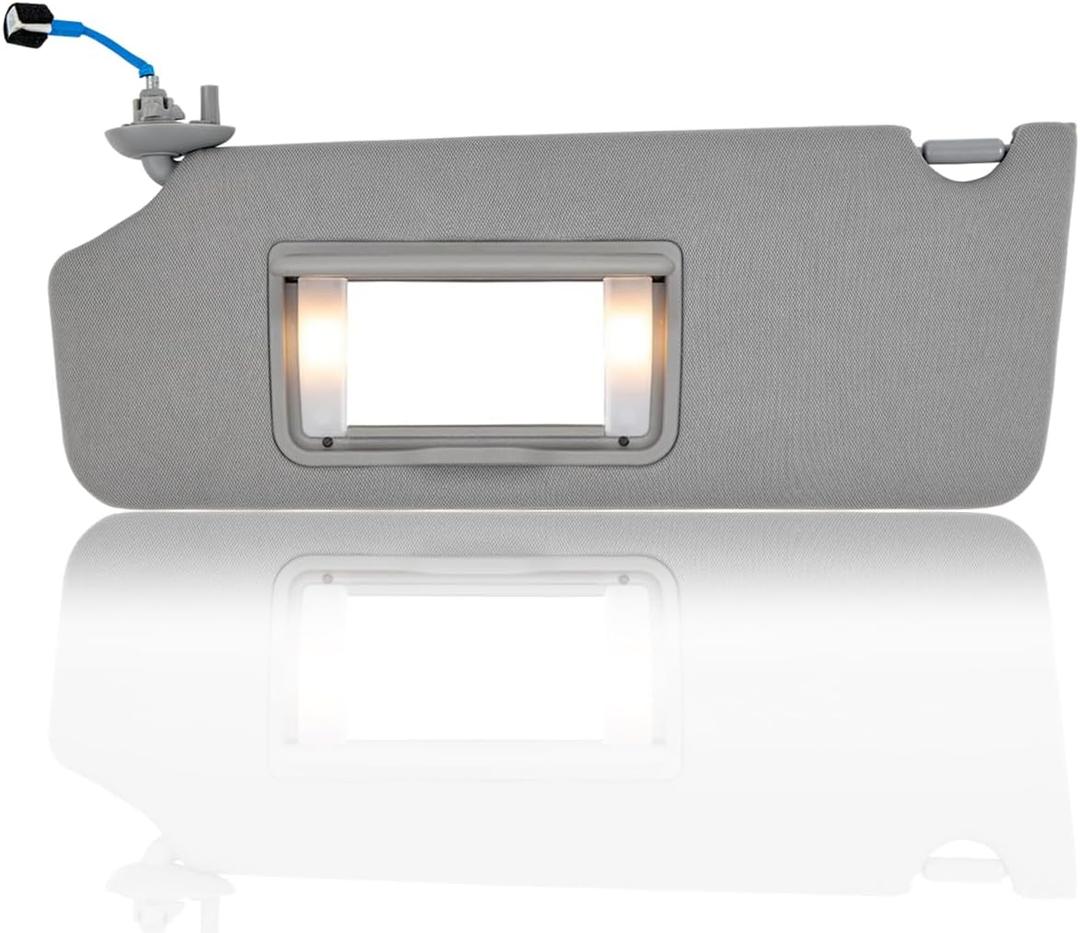 EKLN Car Sun Visor Driver Side Sun Visor with Mirror and Light Gray Fit for 2017-2021 Honda Pilot 2018-2020 Honda Ridgeline Replacement OE# 83280-TG7-A12ZB