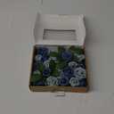 Ling's moment Artificial Rose Buds and Petite Roses w/Stem Pack of 25 for DIY Wedding Bouquets Centerpieces Decorations Boutonniere Corsages (Dusty Blue Shades)